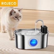 ROJECO Stainless Steel Wireless Sensor Water Fountain Pet Smart Fountain for Cat Dog Drinking Water 