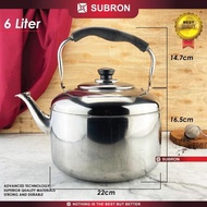Subron Kettle Teapot Tea Coffee Hot Water 6 liters stainless teapot tsb
