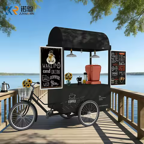 Hot Sale Commercial Coffee Gelato Ice Cream Display Freezer Cart Custom Drink Popsicle Ice Cream Car