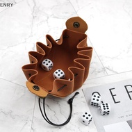 EN PU Leather Dice Bag Tray Cute Drawstring Pouch Coin Purse Dice Storage Bag SG