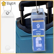 SUER Cruise Luggage Tag Holders, Waterproof Zip Seal Pouch Suitcase Label Holder, Durable PVC Steel 