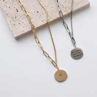 【 雙鍊設計 復古錢幣項鍊 001 訂製刻印 】 項鍊 頸鍊 刻印 QU01U