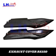 Ready Stok RS150 V1-V2 Cover Exhaust Exzos Muffler Protector HONDA RS150R RS-150 Ekzos Pipe Body Set Hitam Black