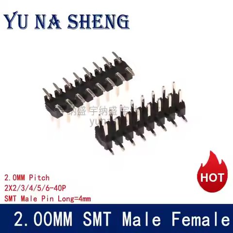 2.0MM SMD SMT Double Row Male 2*2/3/4/5/6/7/8/9/10/12/16/20/40/ PIN PIN HEADER 2mm Pitch Strip Conne