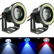 Lampu Led Foglamp Mobil KARIMUN GS/KOTAK Projector Angel Eyes 89mm