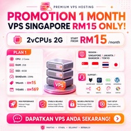 RM15 🚀 Premium VPS Server | 2vCPU 2GB RAM 40GB SSD | 12 MONTH | Boleh Renew 💻