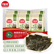 海牌菁品韓國進口長今傳統海苔4g*6包佐餐拌飯壽司非油炸即食紫菜零食24g(平行進口)