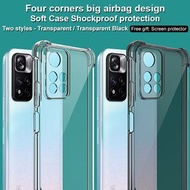 小米 紅米 Xiaomi Redmi Note 11 Pro / Note 11 Pro+  - IMAK 全包防摔軟套-氣囊版 (四角加厚 TPU) 透明 手機軟套 保護殼 +送 透明保護膜 Mon