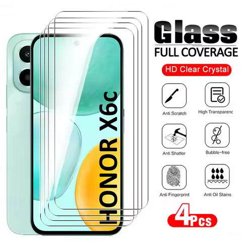 4Pcs Glass For Honor X6c Protective Transparent Screen Protector HonorX6c HonorX6 X6 X 6 C X 6c 4G 6
