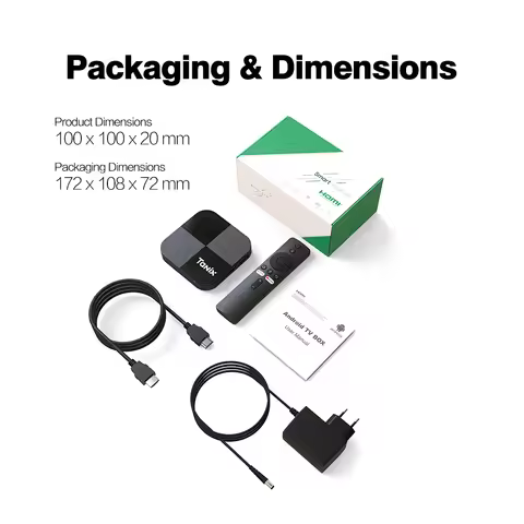 10PCS Tanix TX5 PLUS Android 14.0 TV Box 4GB 32GB Amlogic S905X5M 2.4G/5G Wifi5 4K BT5.0 1000M 2G 16