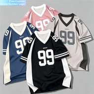 Casual Wear Free Custom Number 99 Simple Design Short Sleeve Jersey,Unisex For Men Women Daily Offic