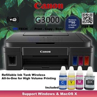 Canon Printer PIXMA G3000 Refillable Ink Tank Wireless All-In-One for High Volume Printing - GI-790B