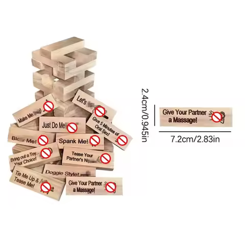 48 PCS Block Tower Game Couple Activities Date Night Ideas Valentine Tumbling Tower Stacking Blocks 