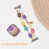 การ์ตูนมอนสเตอร์ประดับด้วยลูกปัด สายนาฬิกา for apple watch Ultra สาย 49mm series 8 7 6 5 4 3 2 SE สาย 41mm 45mm 42mm 44mm 38mm 40mm สาย Elastic Wristband Beading Elastic Loop สายนาฬิกาข้อมือสำหรับ