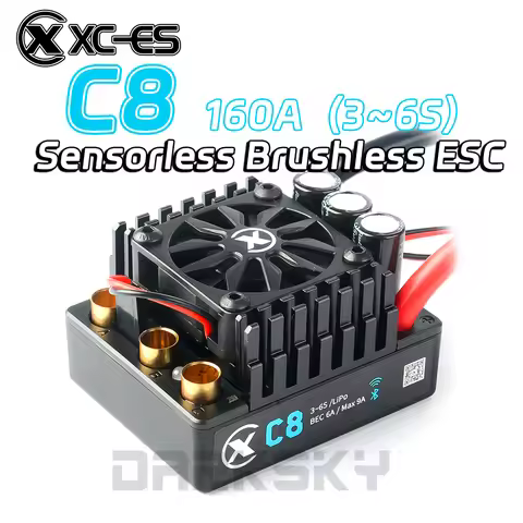 XC-ESC C8 160A Brushless ESC 3-6S LiPo Battery for 1/7 1/8 RC Model Car Truck Buggy On-Road Racing A