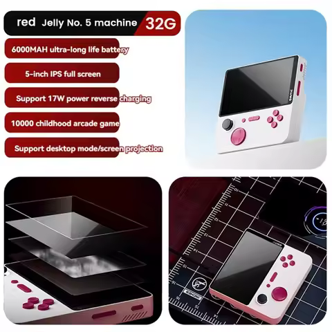 Hot! E5 Handheld Video Game Console 32G 10000 Games 5inch HD Retro Game Console 6000mAh Support 13 E