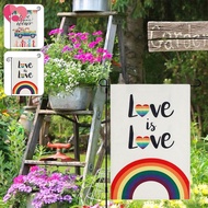 Linen Love Always Wins Truck Heart Garden House Yard LGBT Pride Flag Decoration SHOPSKC9748