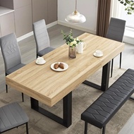 63”-79” Extendable Dining Room Table, Modern Farmhouse Wooden Kitchen Table, Long Expandable Dining 