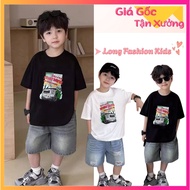 T-shirts for boys, short-sleeved stretch cotton t-shirts with cute prints in many colors AO6