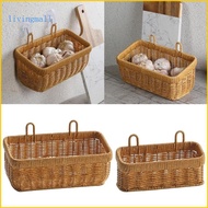 LIVI Kitchen Wall Mounted Basket Vegetables and Spices Storage Container Woven Cooking Spices Organi