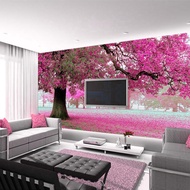 【SA wallpaper】 Custom 3D Wall Murals Wallpaper Landscape Cherry Blossom flowers WallPapers Forest Scenery Bedding Room Sofa TV Backdrop Papier Peint