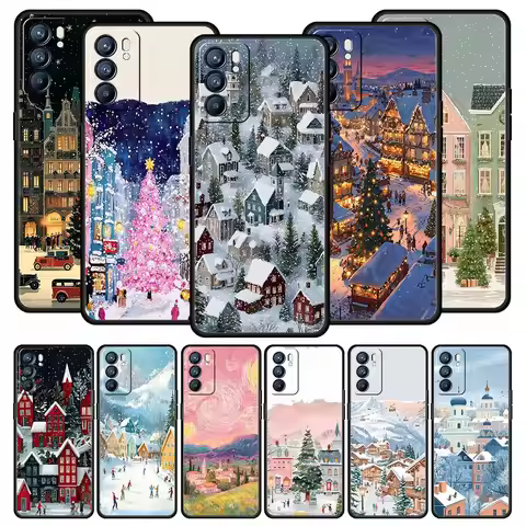 Cartoon Christmas Style Case For Oppo Reno14 Reno13 Reno12 11 F 10 Find X5 X9 Pro A54 5G A53 A52 A9 