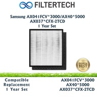 Filtertech Samsung AX041FCV*3000/AX40*5000/AX037*CFX-2TCD Air Replacement Filter 1 Year Set Hepa+Carbon