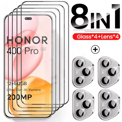 Honor400Pro Glass 8 In 1 9D Tempered Glass Curved Screen Protector For Honor 400 Pro 5G Camera Glass