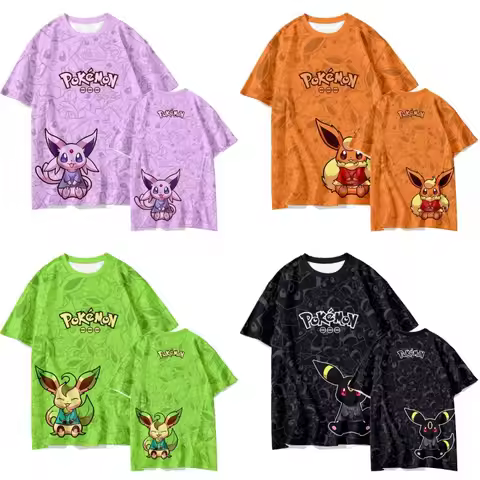 Pokemon Eeveelutions T-shirt 3D Print Umbreon Vaporeon Jolteon Graphic Tee Unisex Casual Streetwear 