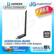 UGREEN AC650 Dual Band USB Wi-Fi Adapter High-Gain 6dBi Network Antenna for PC, Laptop | 90339