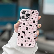 Sweet Pink Coffee Bread Black Cat Compatible Samsung Phone Case AS23ULTRA S24ULTRA S25ULTRA S22ULTRA