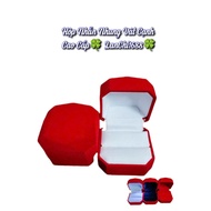 Ring Box 6x6 cm Luxurious Beveled Velvet Large size Wedding Jewelry Box