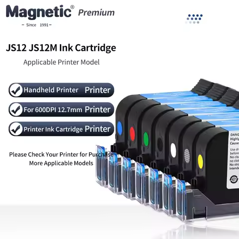 JS12 JS12M 600DPI 12.7mm Handheld thermal inkjet Printer Fast Dry Eco Solvent Ink Cartridge Mini pri