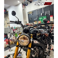 Round curved rearview mirror that can be folded up and down for Xsr155, Pg1 Xsr 155 mirror