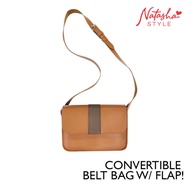 NATASHA Convertible Sling Bag To Belt Bag With Flap : Eunice