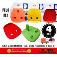 4 UNITS Plastic Safety Plug Key 2 Pin Converter / 2 Pin Plug Key switch socket plug key 3 pin to 2 p