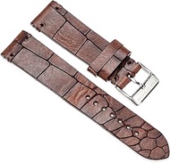 FS-CR-SS-18-RBR Watch Strap, Deep Croco 0.7 inches (18 mm), Red Brown, Italian Leather Genuine Leath
