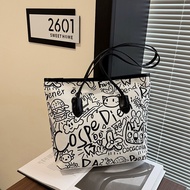 Large-Capacity Graffiti Tote Bag Female Korean Version All-Match Commuter Portable Shoulder Bag High
