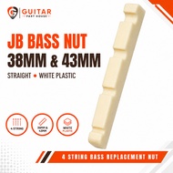 Plastic JB Nut 43mm & 38mm Straight – JB Replacement Bass Guitar Nut (White)