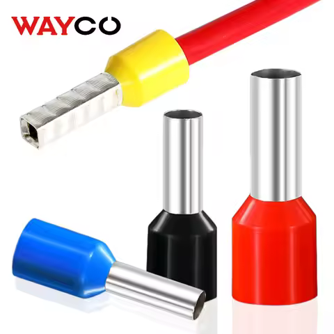 100PCS Tubular Crimp Terminals Electrical Wire Cable Ferrules Connectors E0508 E7508 E1008 E1508 E25