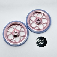 Fuyao Bike ล้อจอดรถบอร์ม็อตแบบนุ่มสำหรับปรับแต่งอุปกรณ์จักรยาน Brompton พร้อมล้อ Macaron Easy Wheel