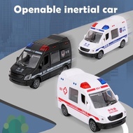 Educational Toys For Kids Urgent Ambulance Police Can Open The Door Inertia Diecast Model Toy Vehicl