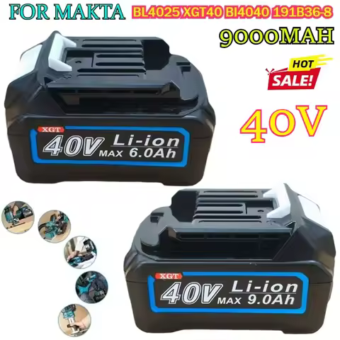 9Ah 9000mAh 40V Max Replacement Lithium Battery for Makita BL4025 XGT40 BL4040 191B36-3 Rechargeable