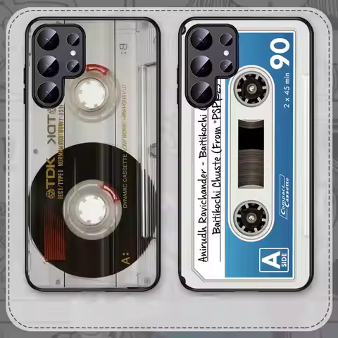 Magnetic Radio Tape Cassette Phone Case For Samsung Galaxy S25 S23 S24 FE S22 S20 S21 S10 S9 Plus li
