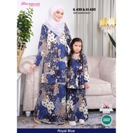 Dhia Ironless • ROYAL BLUE 430 • Sedondon Ibu dan Kids • Baju Kurung Ironless • Fatimah, Raudhah, Um
