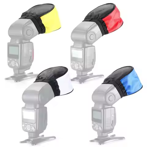 Flash Speedlite Diffuser White Blue yellow Red four colors Cloth Bounce Softbox for Canon Nikon Godo