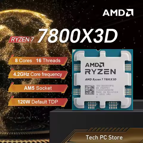 NEW AMD Ryzen 7 7800X3D 4.2GHz L3=96M Processor 120W 8-Core 16-Thread R7 7800X3D Socket AM5 5NM DDR5