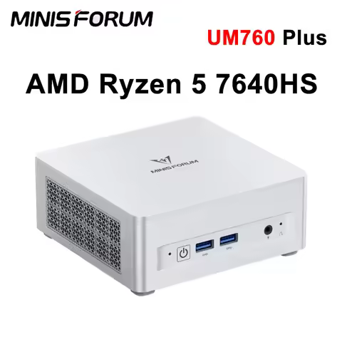 MINISFORUM UM760 PLUS Ryzen 5 7640HS 6C/12T up to 5.0GHz Dual DDR5 MAX 96GB WIFI 6E BT5.2 Lower Powe