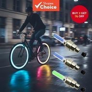 2 Pcs Neon LED Bicycle Valve Light, Tire Decoration, Safety Warning Flash Spoke Light Set in 4 Color