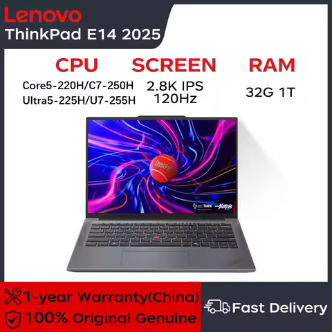 Lenovo Laptop Thinkpad E14 2025 14"2.8K IPS 120Hz Intel Core5 220H/Core7 250H 16G/32G DDR5 1T/2TB SS